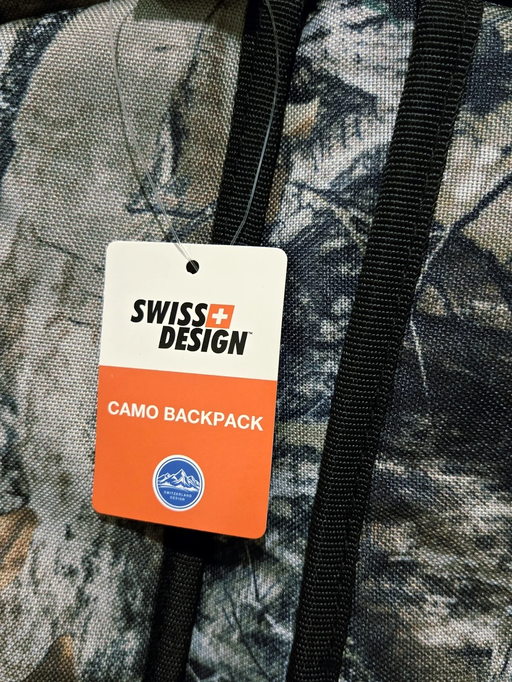 Swiss Design Camo Leaf Print Men's Backpack - Green/Brown